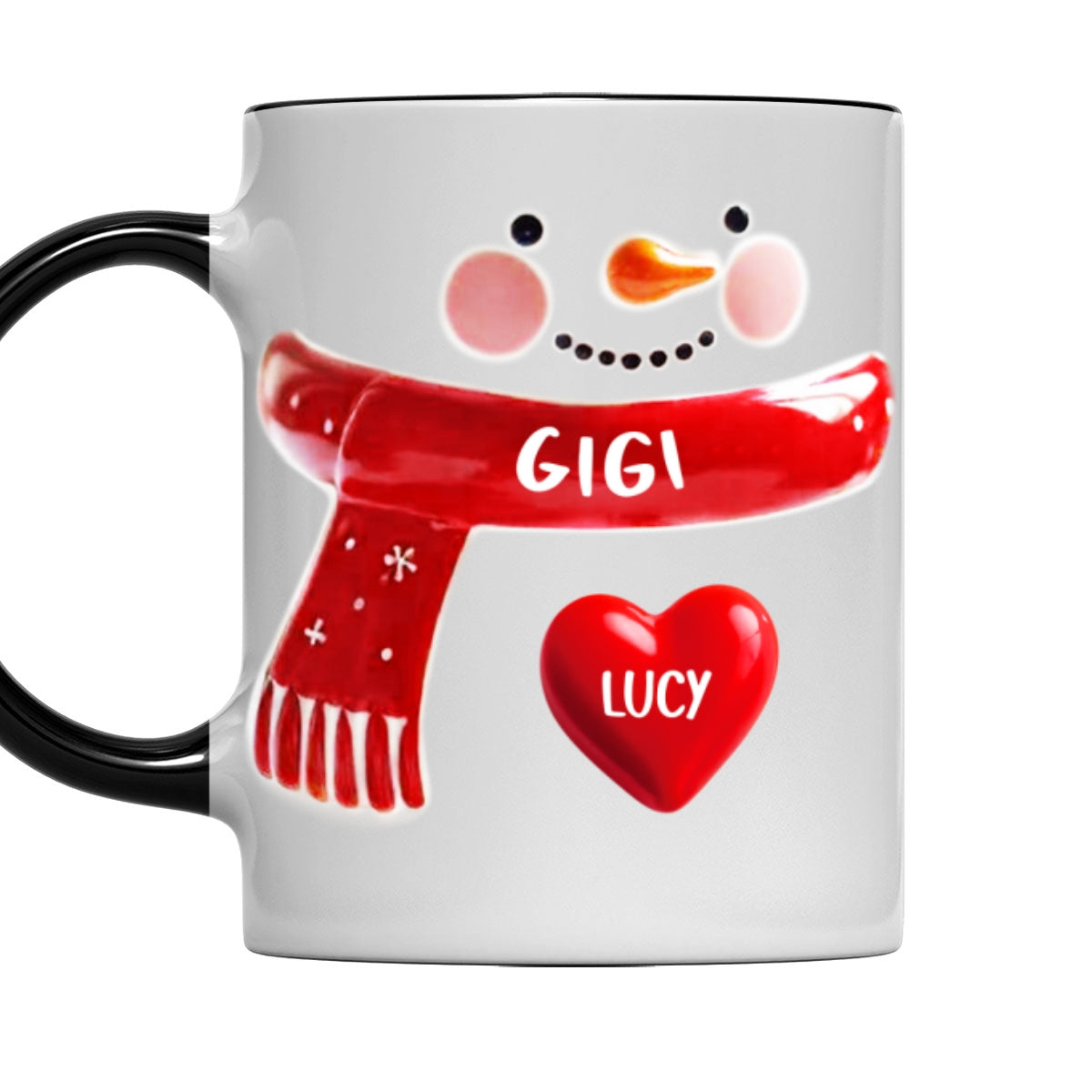 Custom Christmas & Birthday Gift For Grandma • Snowman Grandma - Personalized 3D Inflated Effect Accent Mug