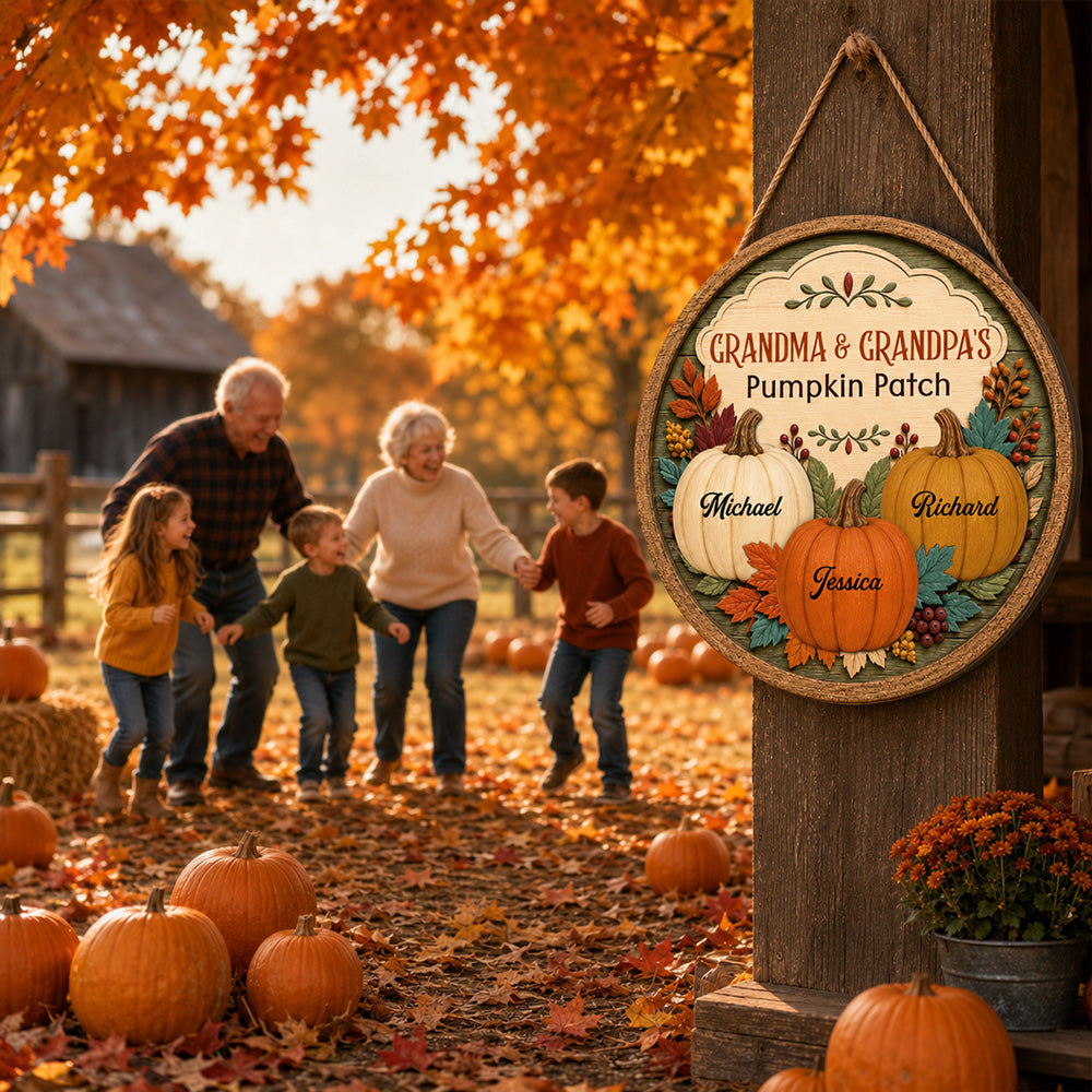Pumpkin Patch - Personalized Wood Sign