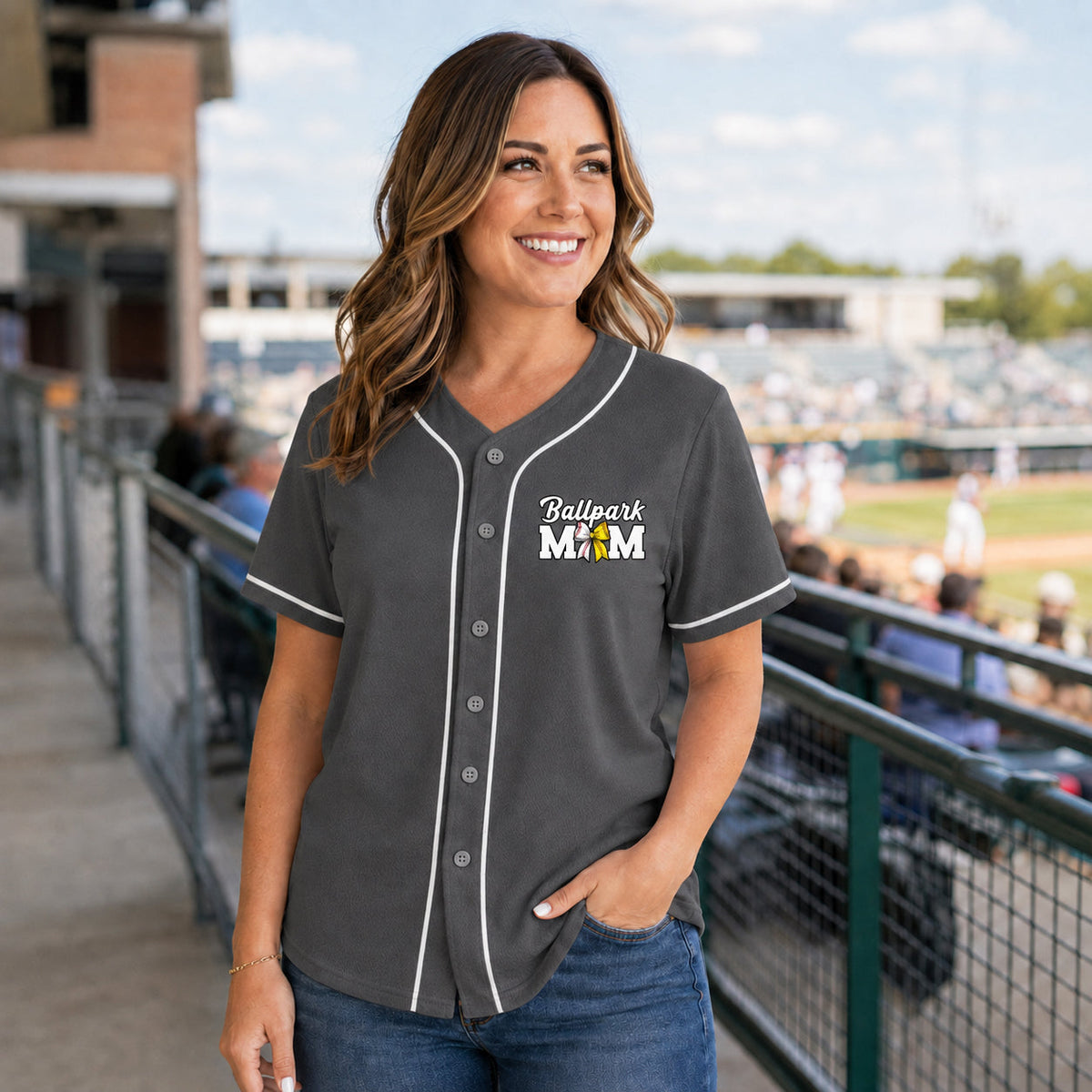 Ballpark Mom - Personalized Unisex Baseball Jersey