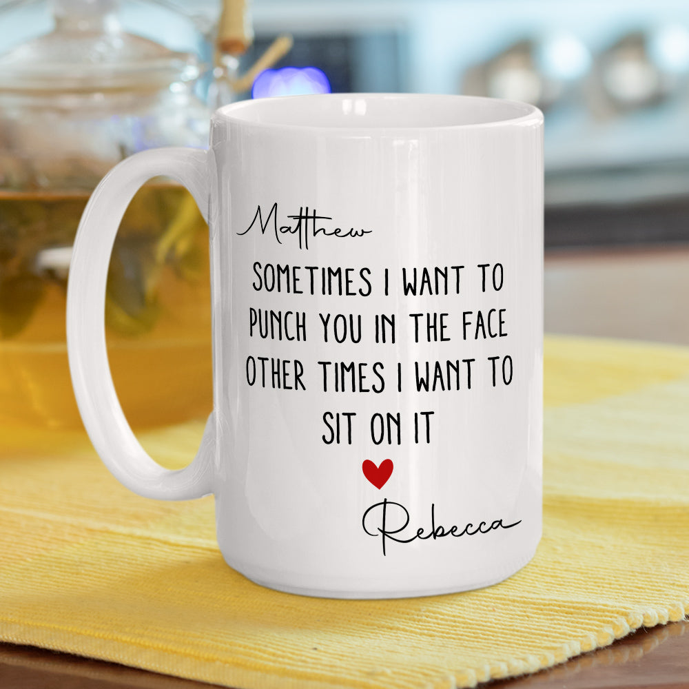 Custom Anniversary Keepsake Gifts For Couple • Sit On It - Personalized Coffee Mug