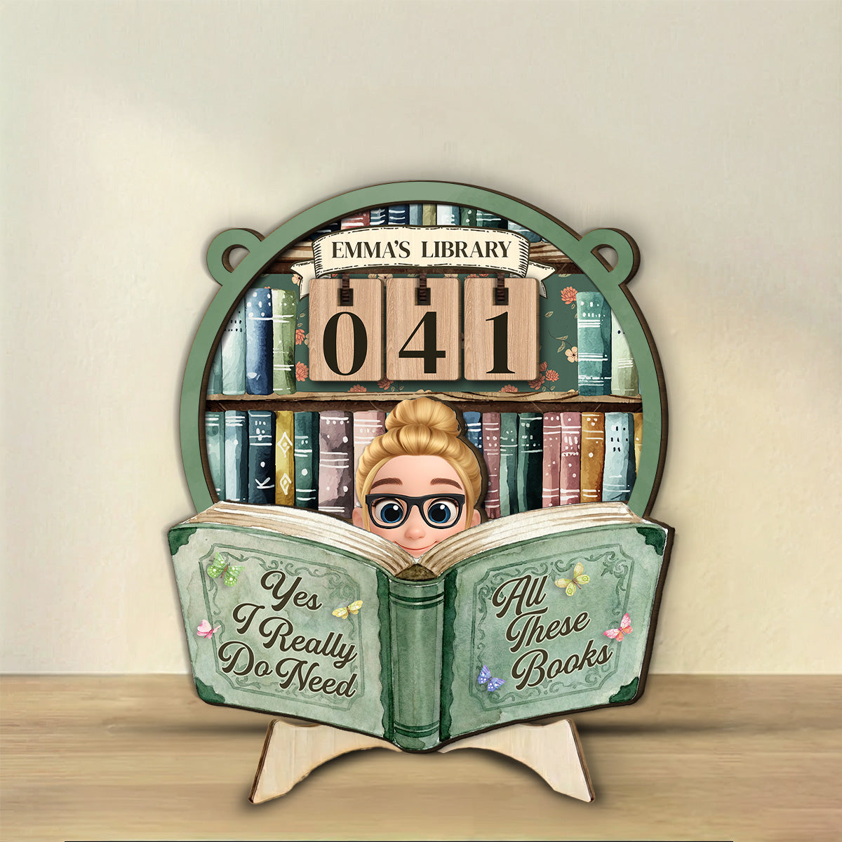 Custom Christmas Hanging Decor, Birthday Housewarming Gift For Book Lovers • I Really Do Need All These s - Personalized Tracker Sign