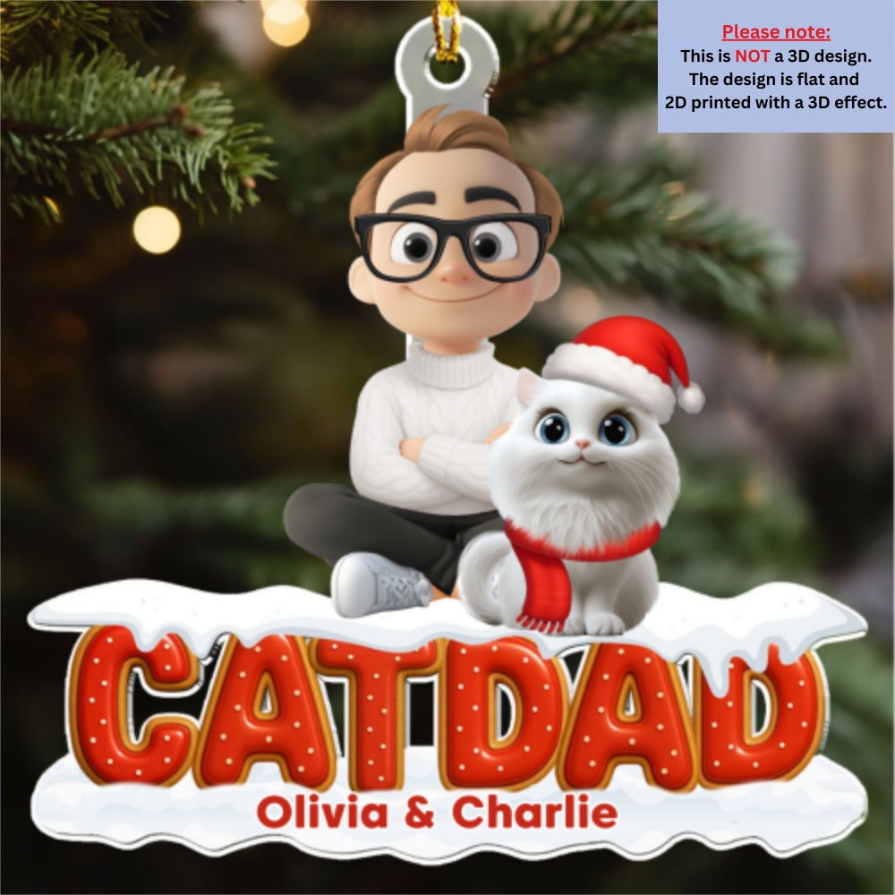 Custom Keepsake Christmas Ornament •  Our Unbroken Bond Cat Ver - Personalized 3D Effect Acrylic Ornament