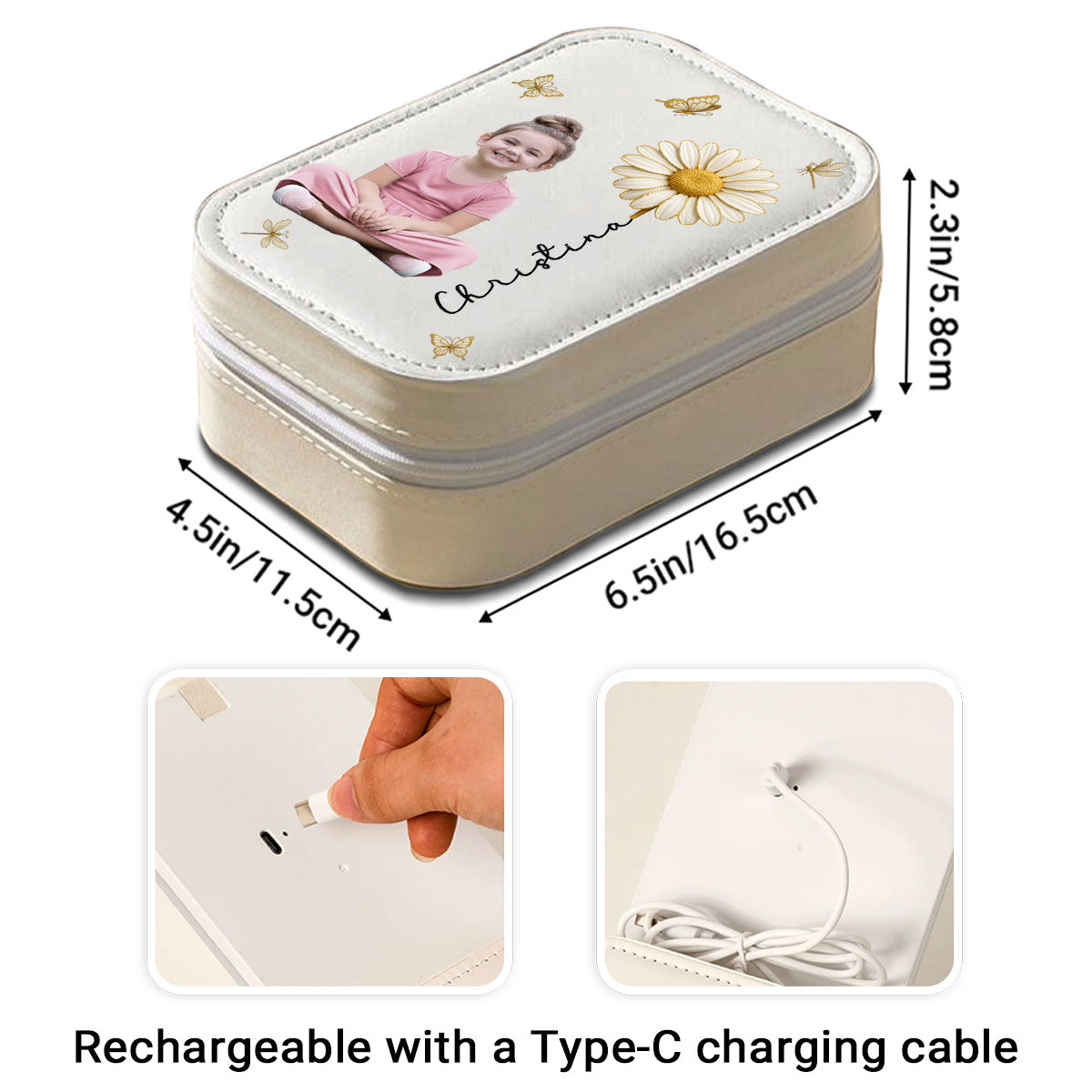 Blooming Soul With Photo - Personalized Jewelry Box With LED Mirror