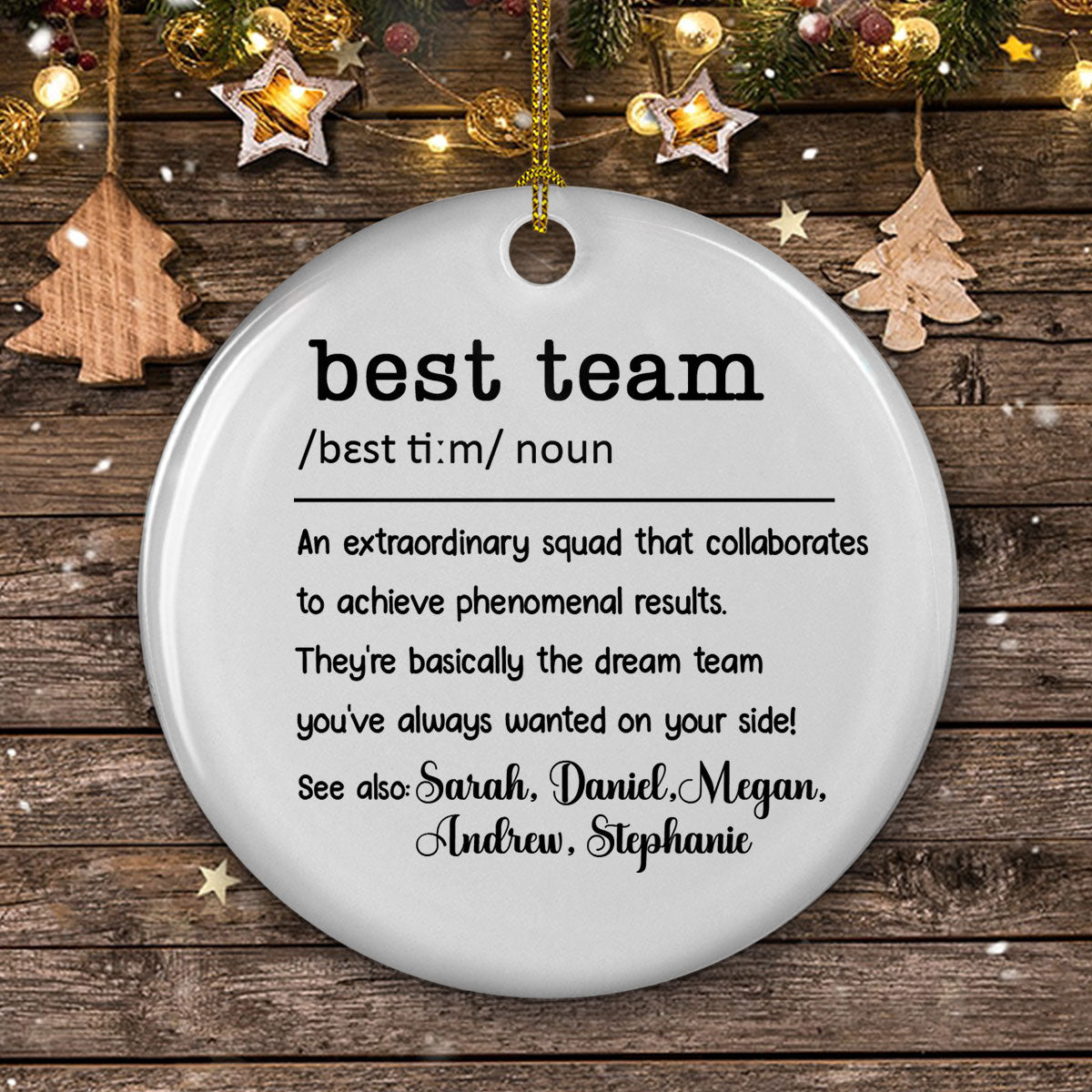 Custom Coworker Christmas Ornament, Team Appreciation Gift •  We Are Teammates - Personalized Ceramic Ornament