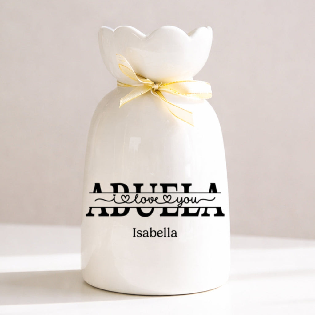 We Love You - Personalized Ribbon Tie Flower Vase