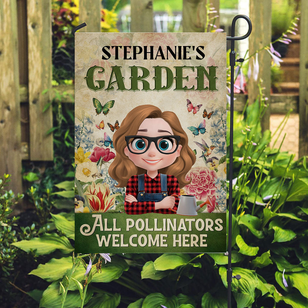 Welcome Here All Pollinators - Personalized Flag