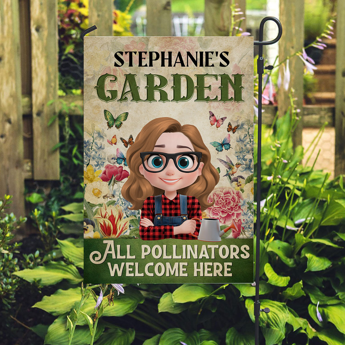 Welcome Here All Pollinators - Personalized Flag