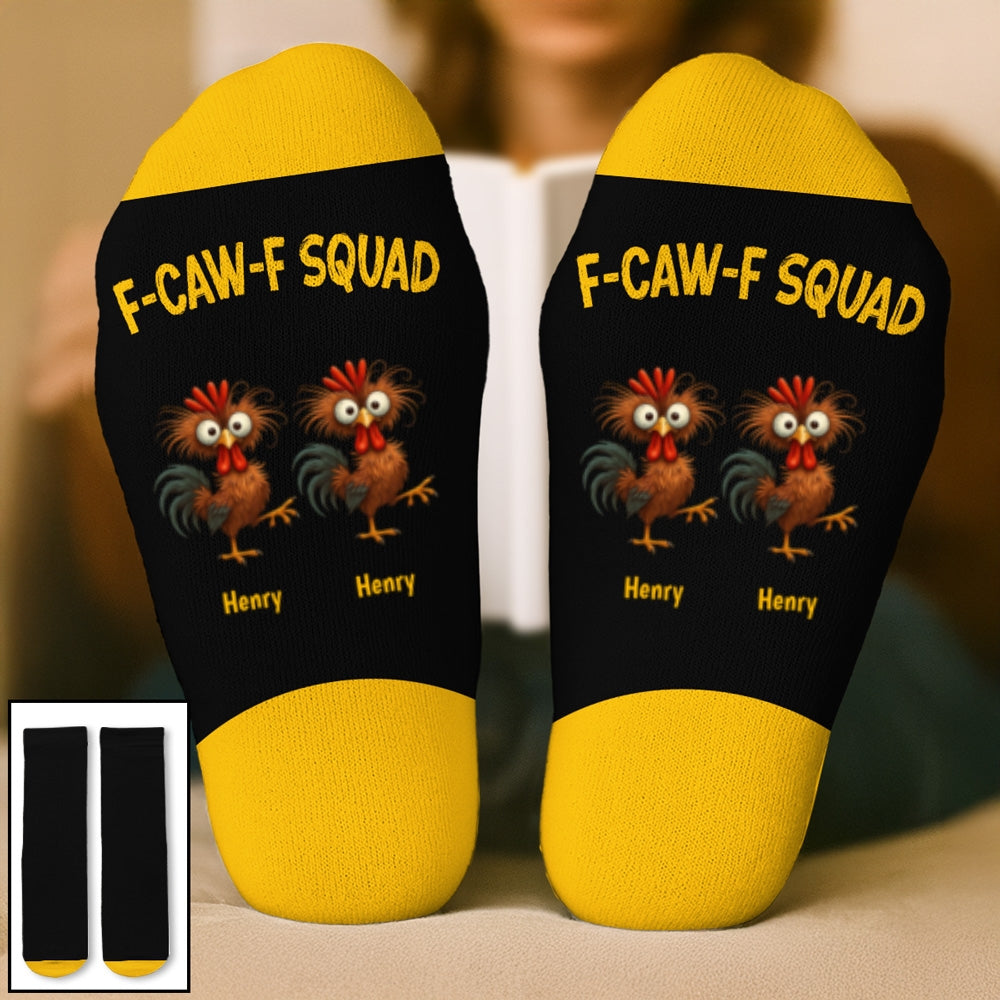 Custom Funny Footwear, Christmas Birthday Gift For Coworkers • FCAWF Squad - Personalized Crew Socks