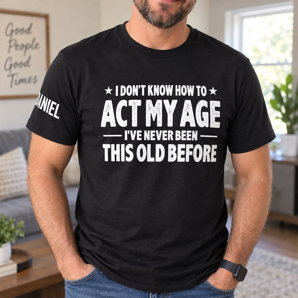 Custom Christmas & Birthday Gift for Dad, Grandpa • Doing My Best - Personalized Shirt With Design On Sleeve