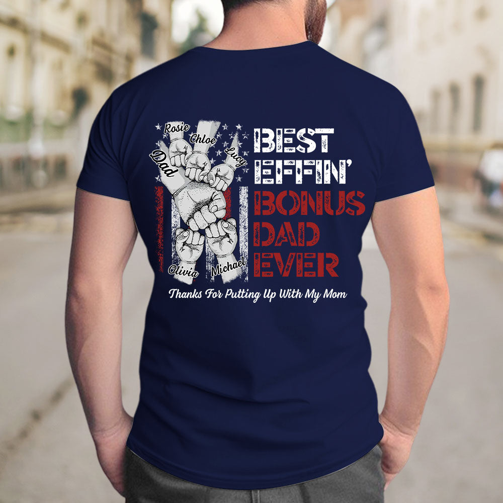 Custom Christmas & Birthday Keepsake Gift • Best Bonus Dad Ever - Personalized Shirt
