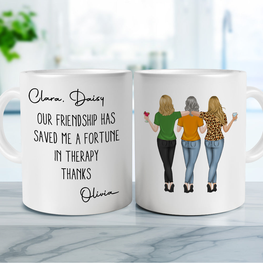 Custom Best Friend, Christmas & Birthday Friendship Keepsake Gift • Save Me A Fortune - Personalized Coffee Mug