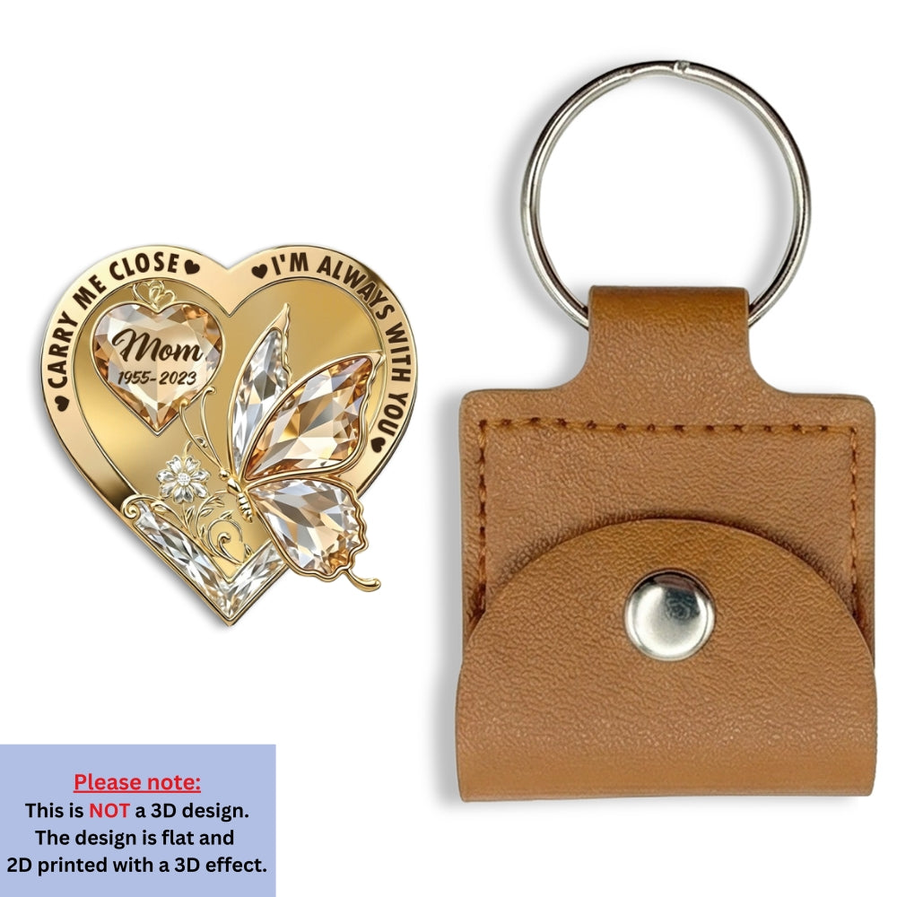 Custom Memorial Coin Keychain, Sympathy Keepsake • The Moment My Heart Changed Forever - Personalized Wooden Pocket Hug