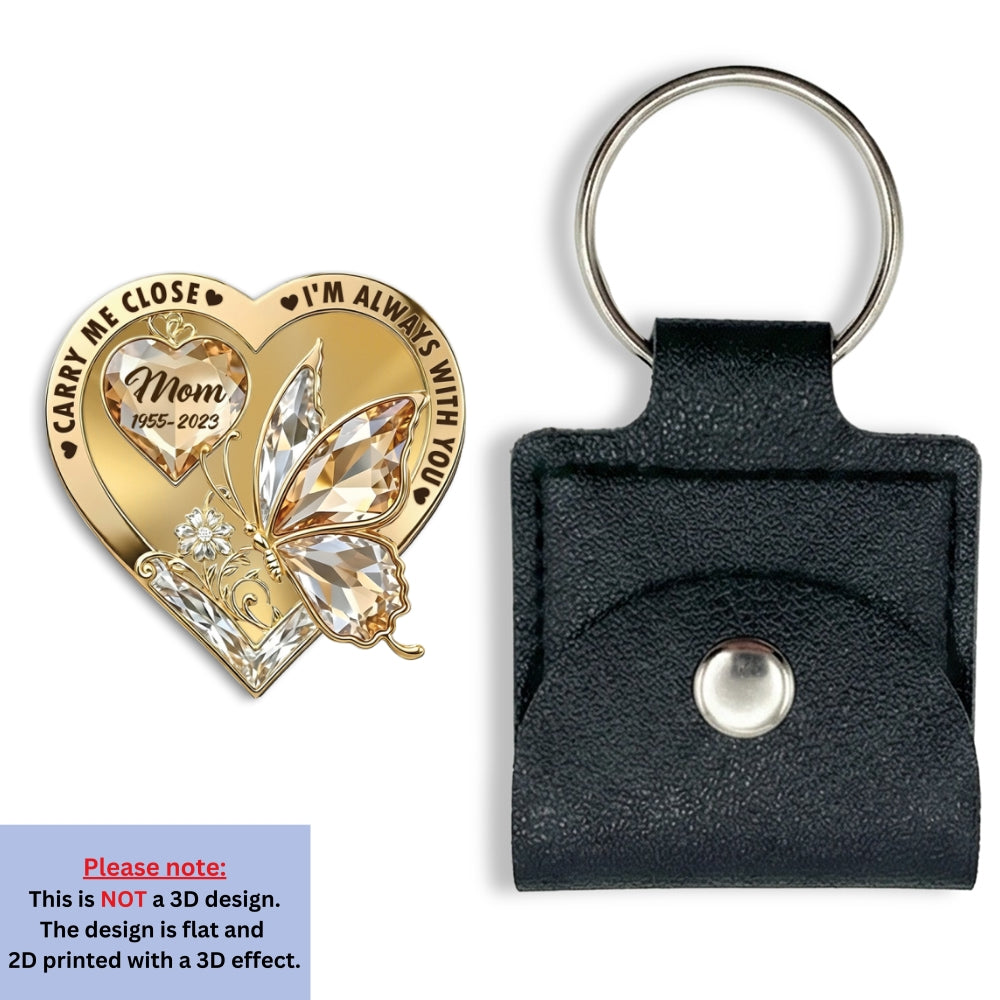 Custom Memorial Coin Keychain, Sympathy Keepsake • The Moment My Heart Changed Forever - Personalized Wooden Pocket Hug