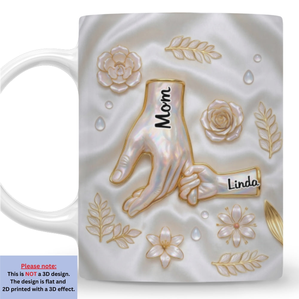Custom Mother's Day Gift for Mom & Grandma • Holding Hands Family - Personalized 3D Inflated Effect Mug