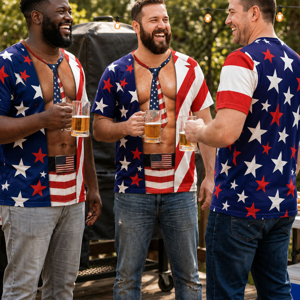 Custom Christmas Anniversary Keepsake Gifts For Husband • Patriotic Men - Personalized All-over-print T-shirt