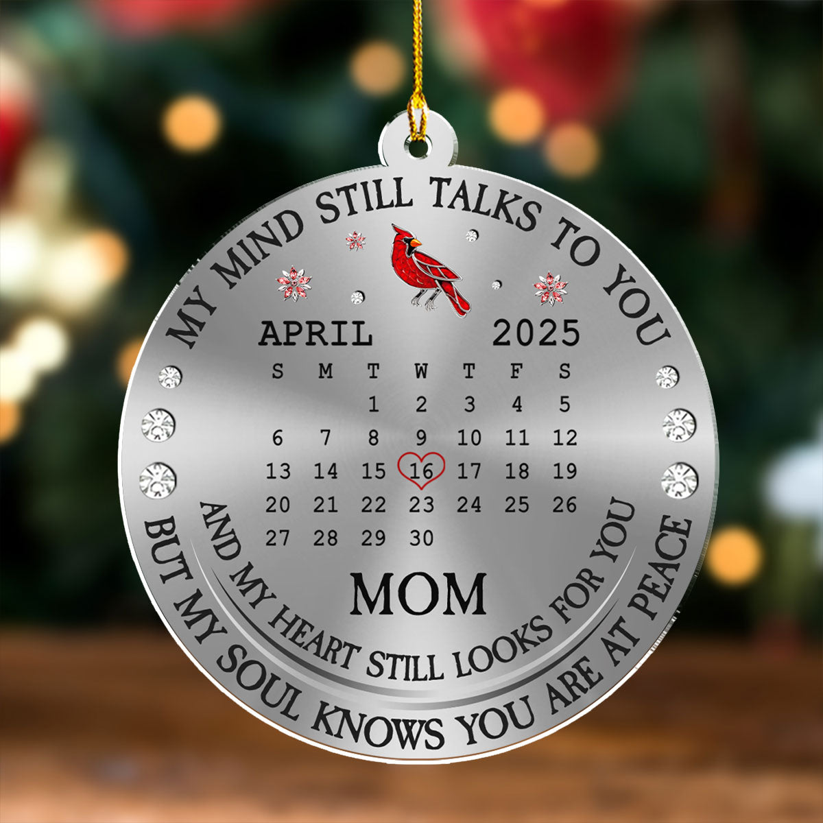 Custom Memorial Christmas Ornament, Sympathy Keepsake •  Shining From Heaven - Personalized Acrylic Ornament