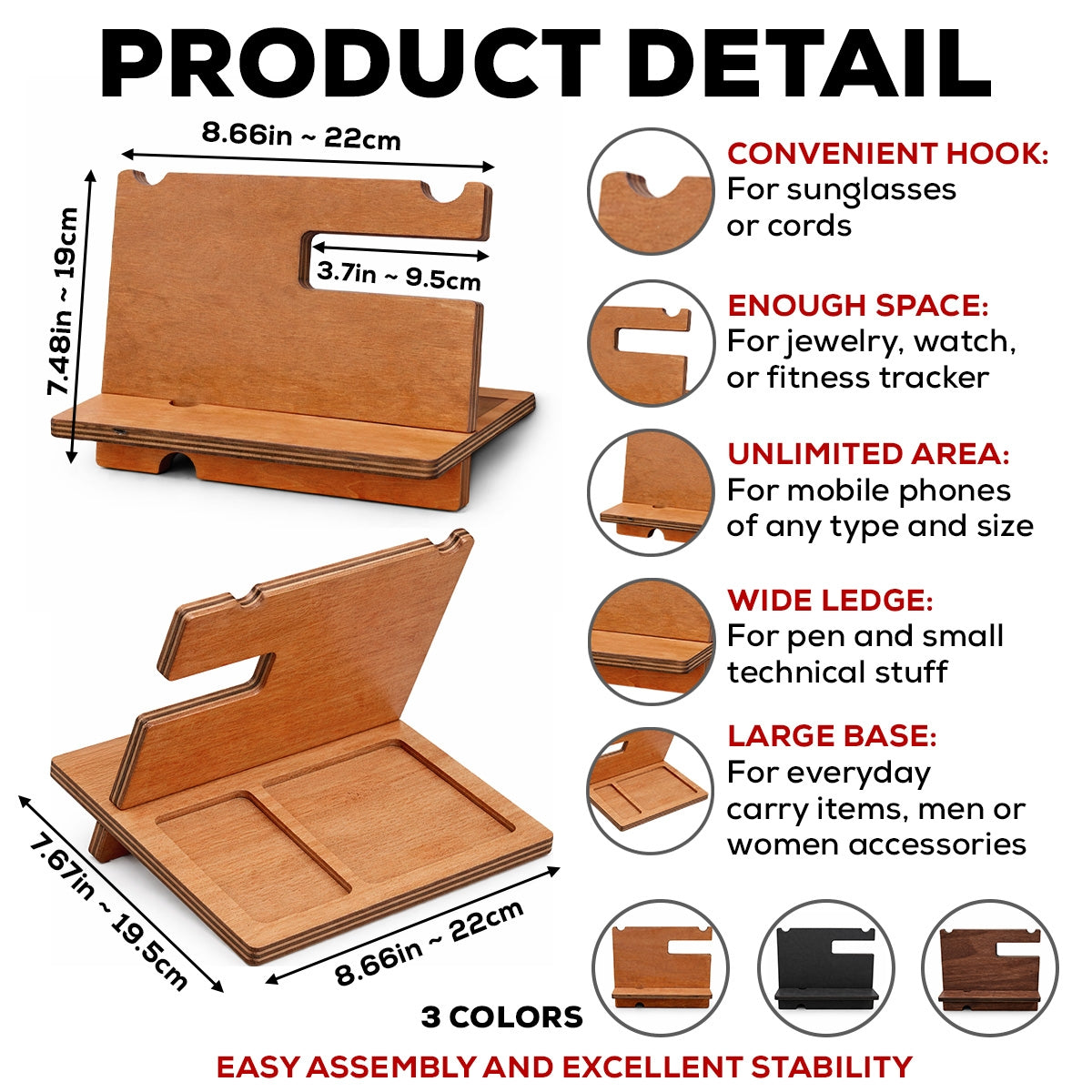 Soulmate Best Friend - Personalized Wood Phone Docking Station