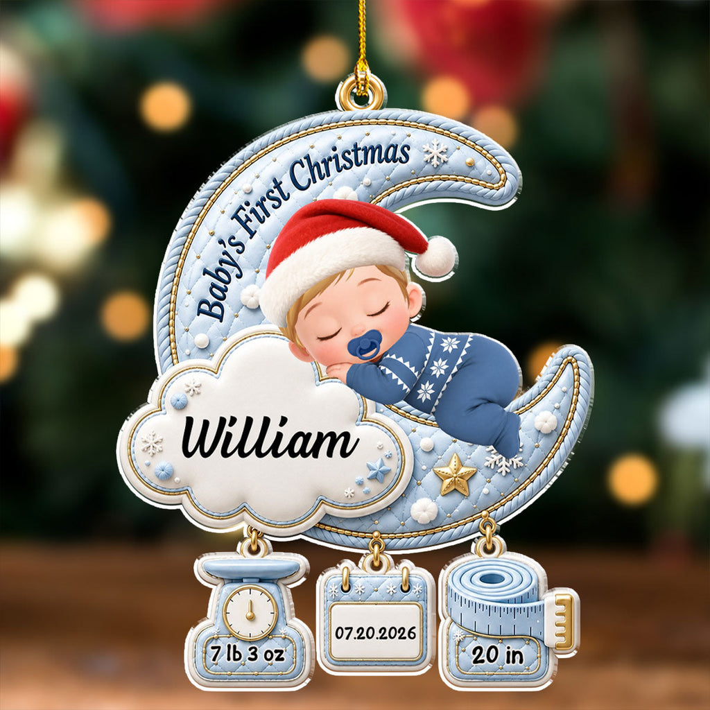 Custom Baby First Christmas Ornament for New Parents •  First Christmas Memories - Personalized Acrylic Ornament