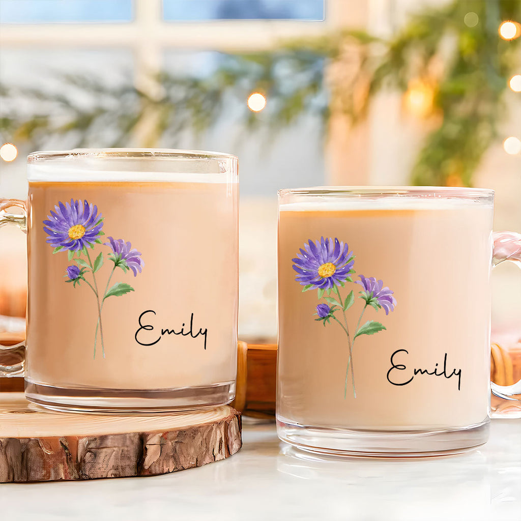 Custom Best Friend, Christmas & Birthday Friendship Keepsake Gift • Friends Are Flowers - Personalized Glass Mug