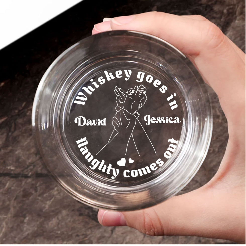 Custom Christmas Anniversary Birthday Drinkware Gifts for Husband • Together We Sip And Sin - Personalized Engraved Whiskey Glass