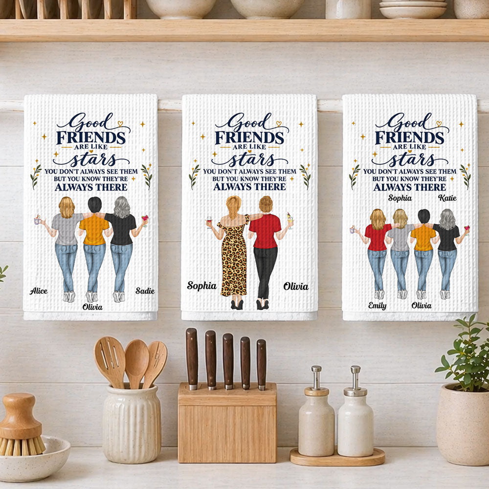 Custom Sister Kitchen Towel With Names, Birthday Christmas Gift For Sister Sibling • Always There - Personalized Kitchen Towel