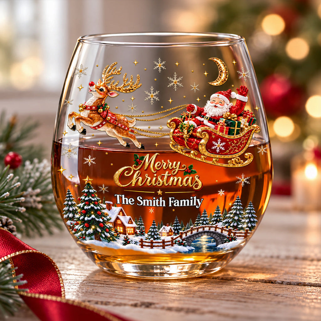 Festive Cheer - Personalized Wine Glass