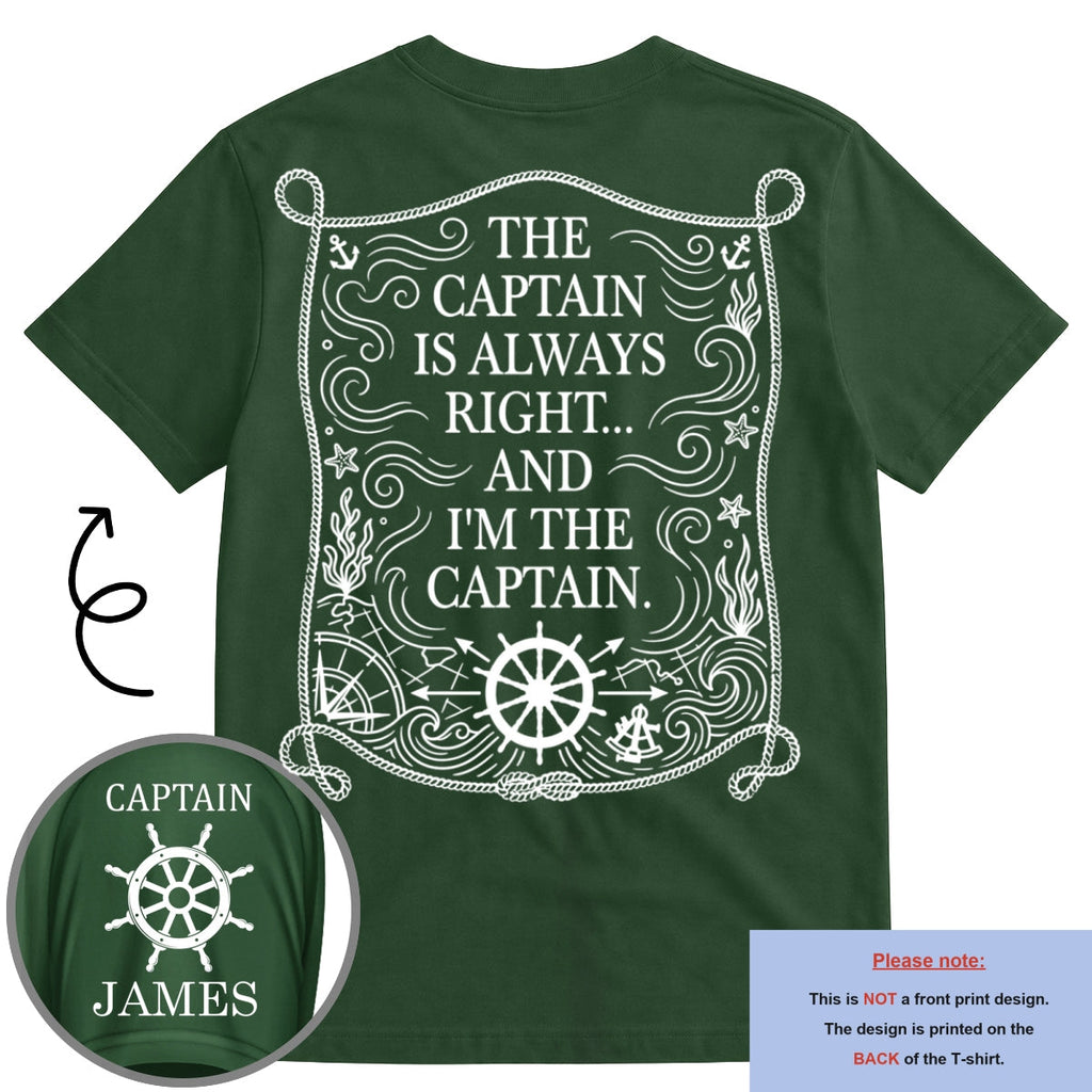 Custom Christmas Anniversary Keepsake Gifts For Husband • Captain Life Nautical - Personalized Shirt With Design On Sleeve