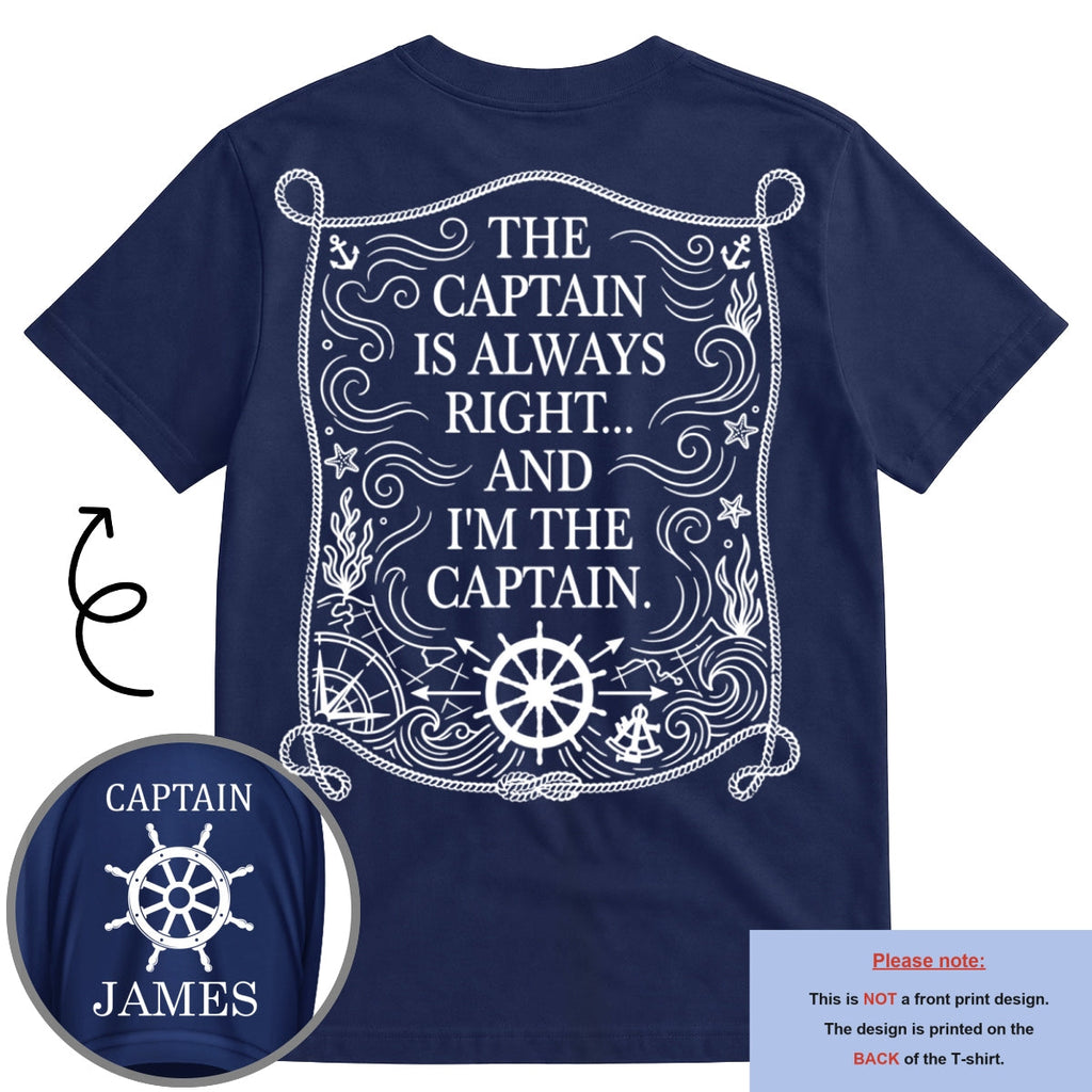 Custom Christmas Anniversary Keepsake Gifts For Husband • Captain Life Nautical - Personalized Shirt With Design On Sleeve