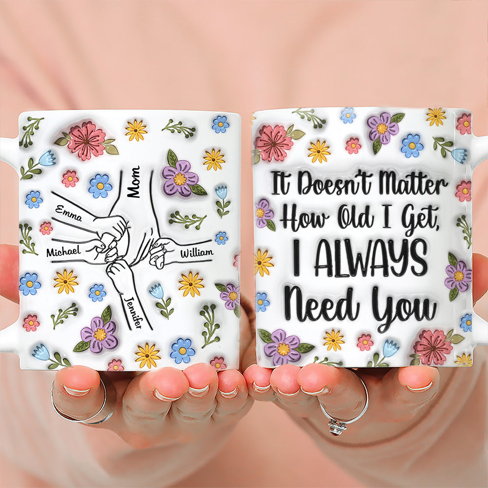 Custom Christmas & Birthday Gift for Mom • I Always Need You Version 2 - Personalized 3D Inflated Effect Coffee Mug