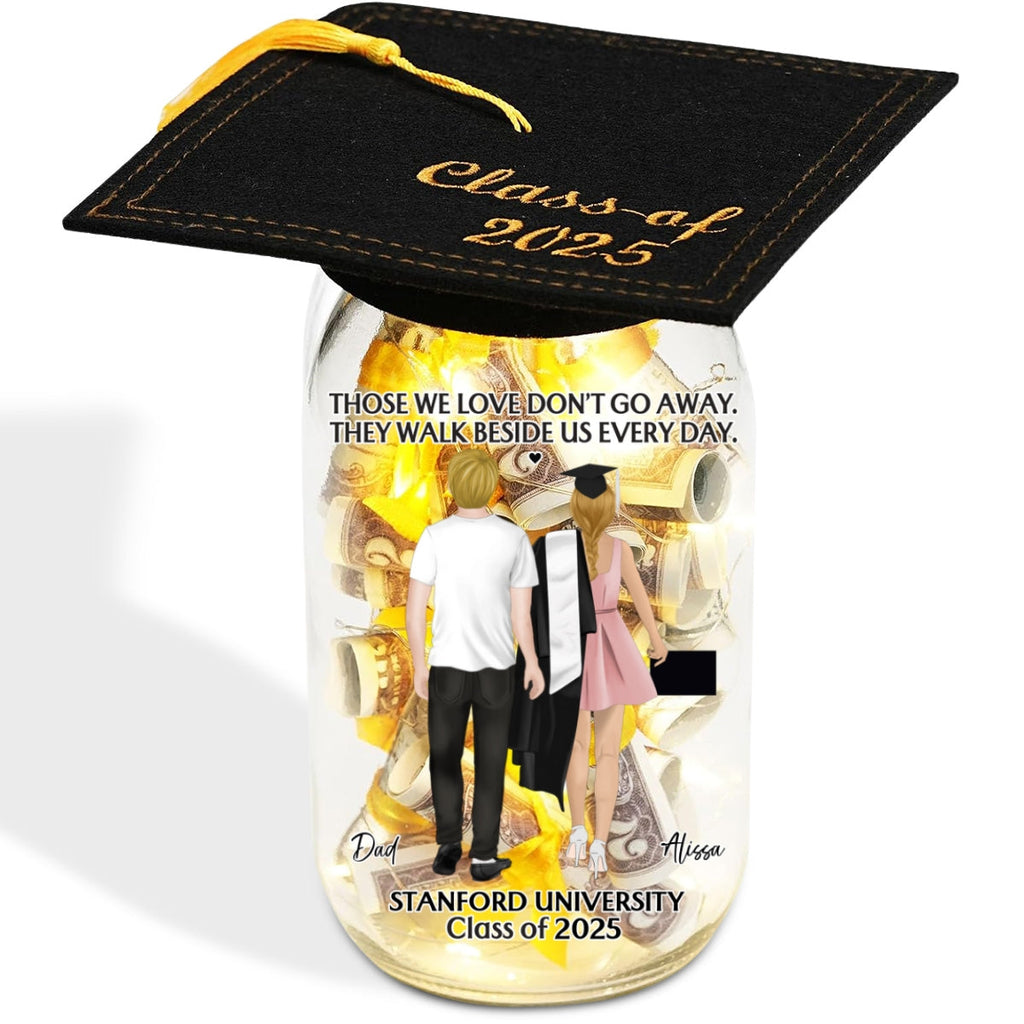 Happy Graduation In Loving Memory - Personalized Graduation Mason Jar Light