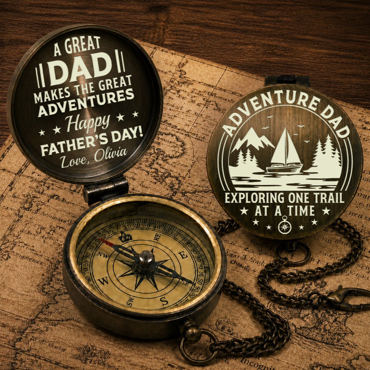 Adventure Dad - Personalized Engraved Pocket Compass