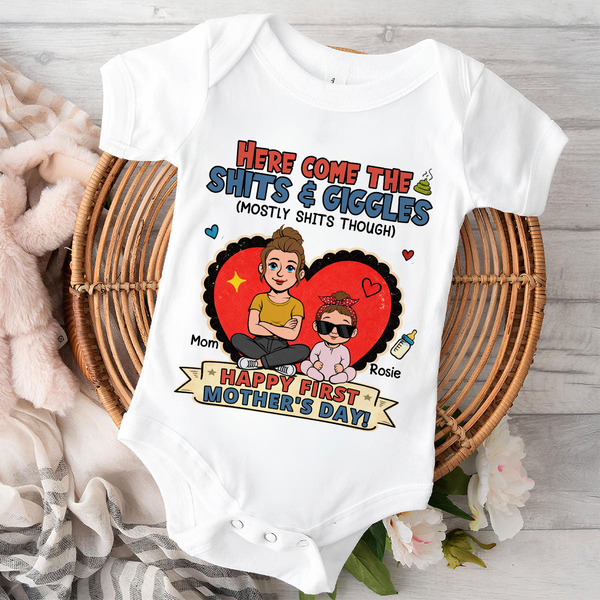 Here Come The Giggles - Personalized Baby Onesie