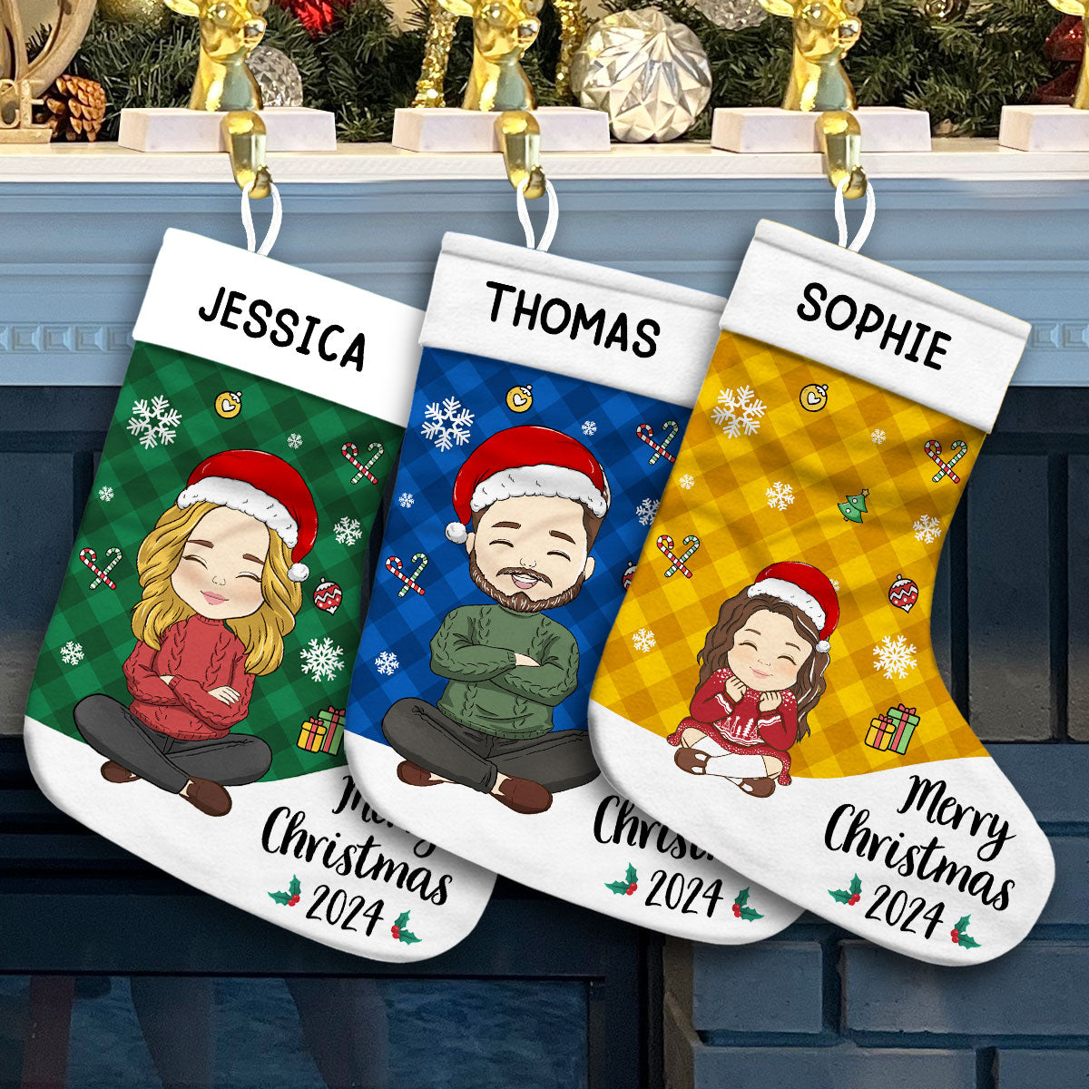 Custom Family Christmas Gifts, for Family Members, Holiday Decor • Christmas 2024 - Personalized Christmas Stocking