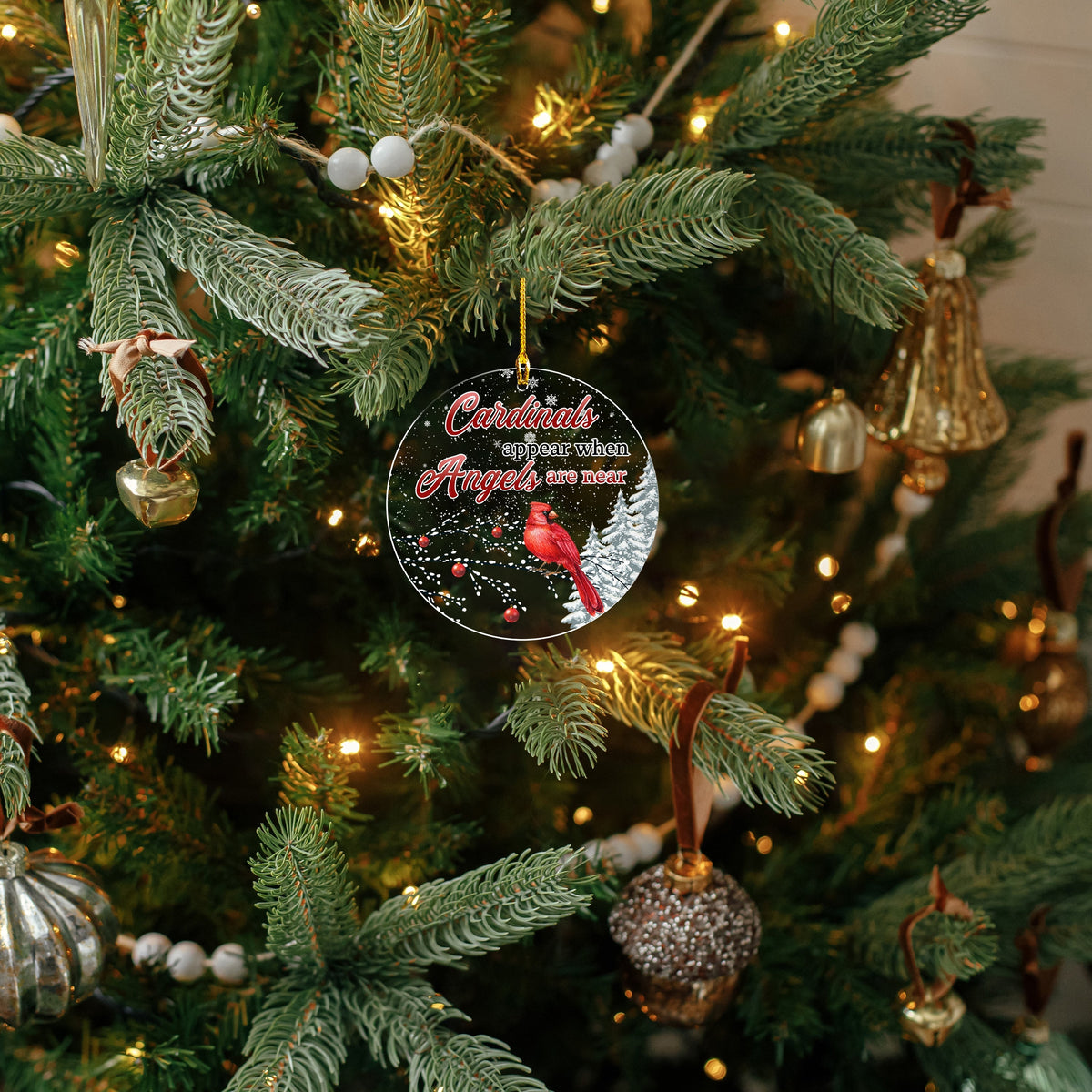 Custom Keepsake Christmas Ornament •  Cardinals Appear - Acrylic Ornament