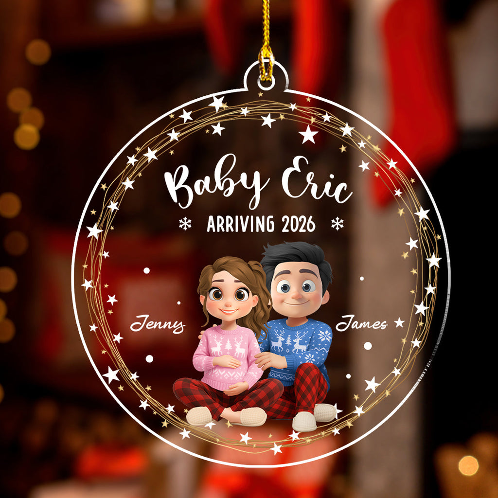 Custom Family Ornament, Christmas Gift for Family Members •  Arrive To This World - Personalized Acrylic Ornament