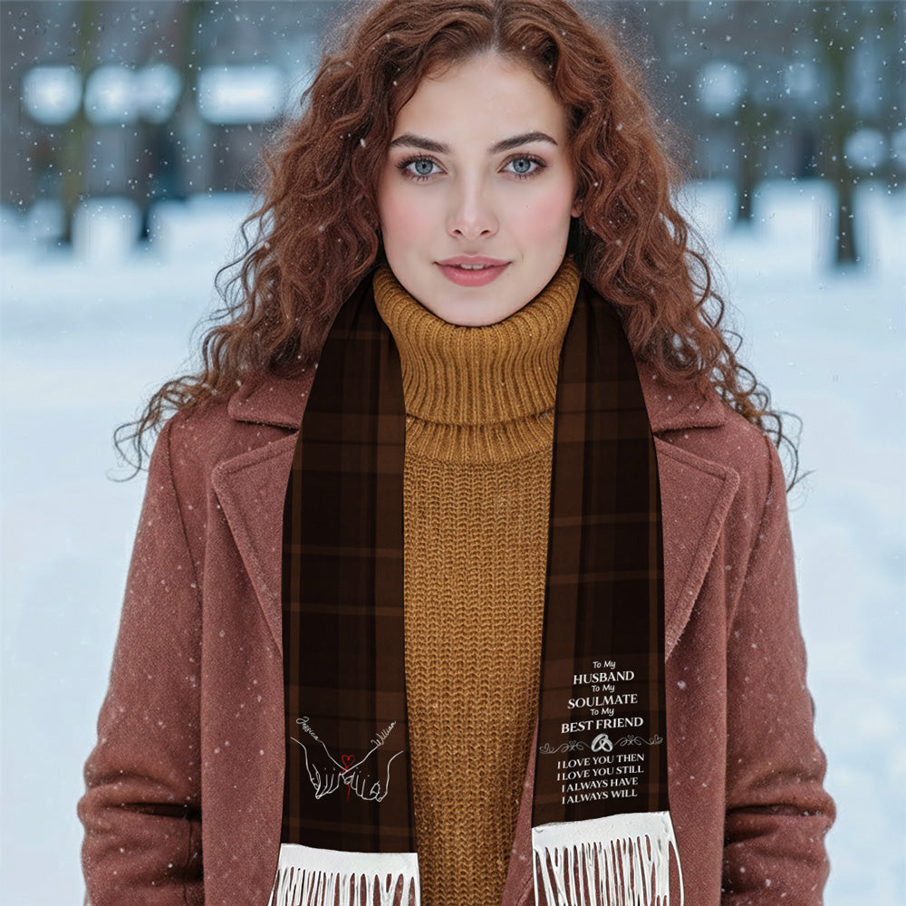 To My Husband Soulmate Best Friend - Personalized Scarf