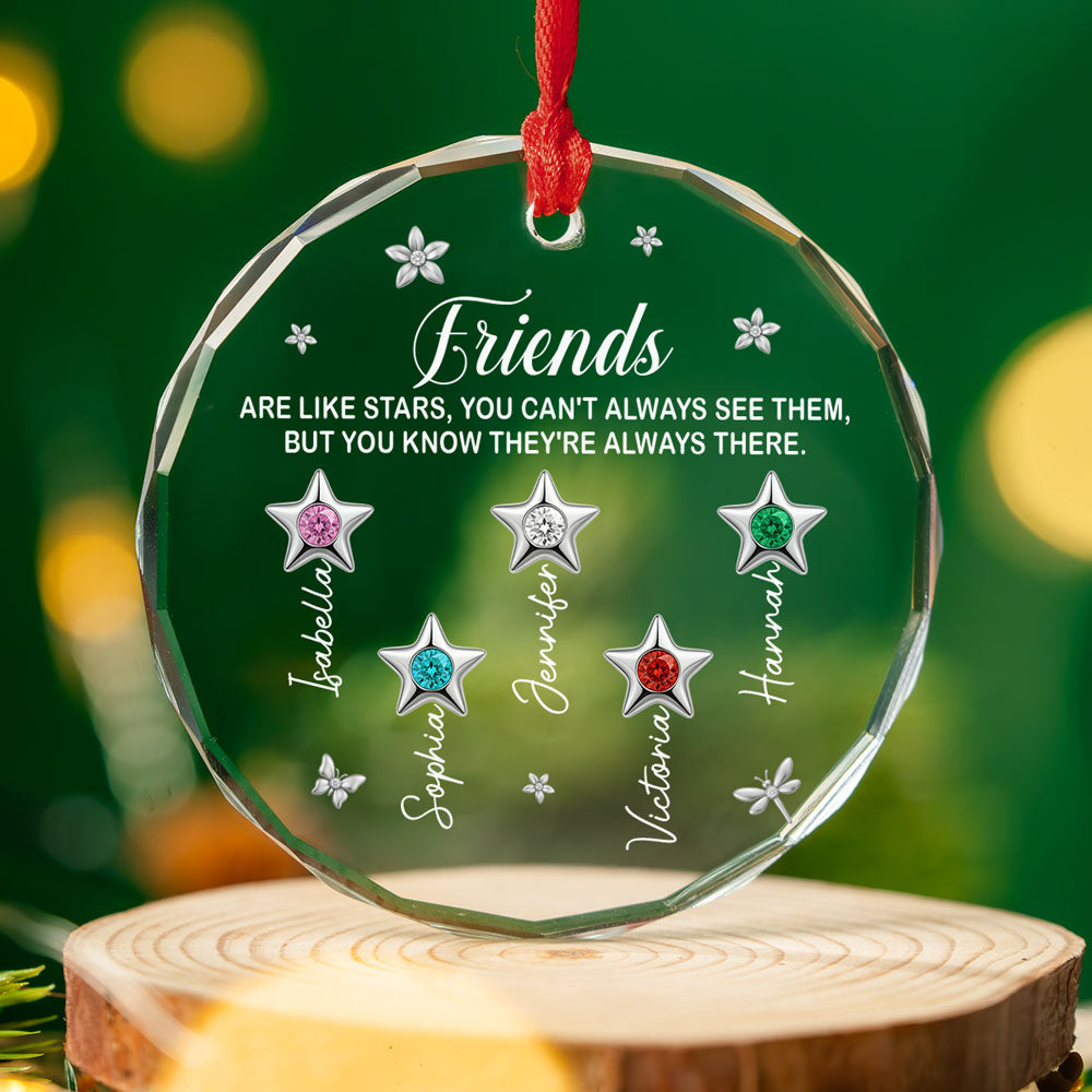 Custom Sister Christmas Ornament •  Sisters Are Always There - Personalized Glass Ornament