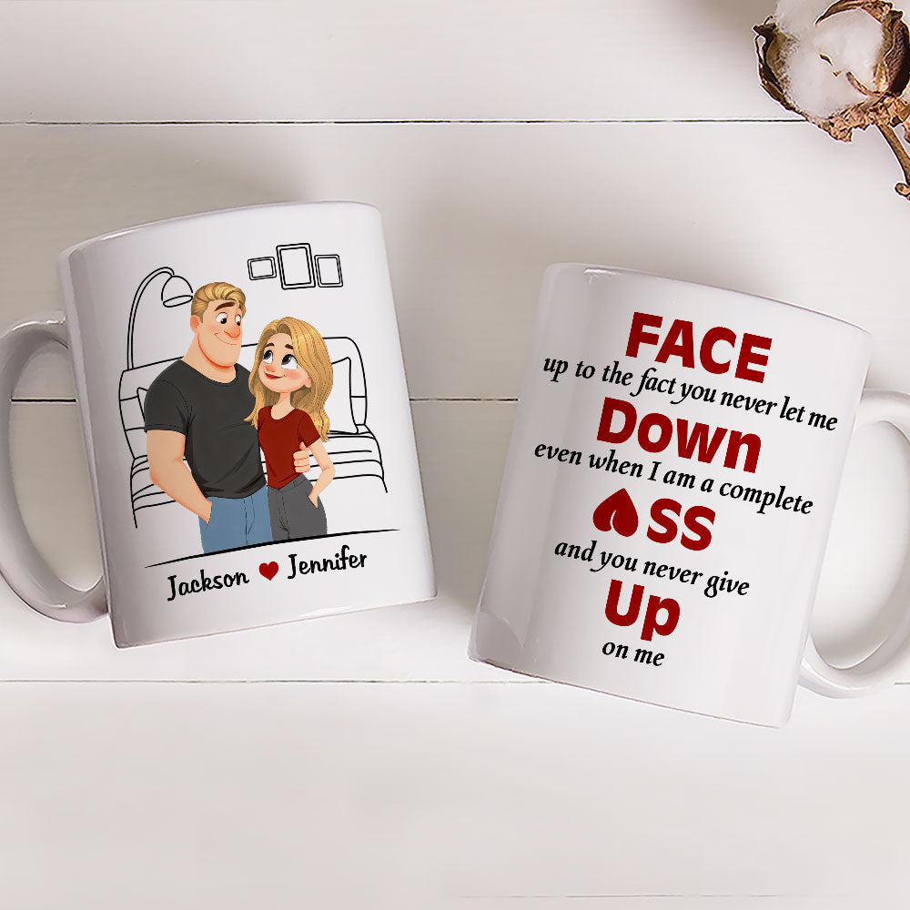 Custom Anniversary Keepsake Gifts For Couple • Face Down - Personalized Coffee Mug