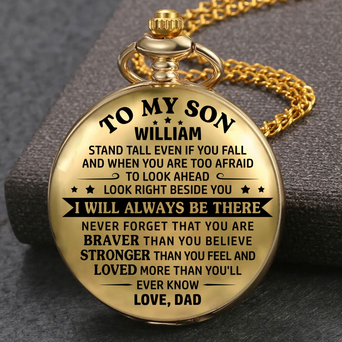 To My Son - I Will Always Be There - Personalized Pocket Watch