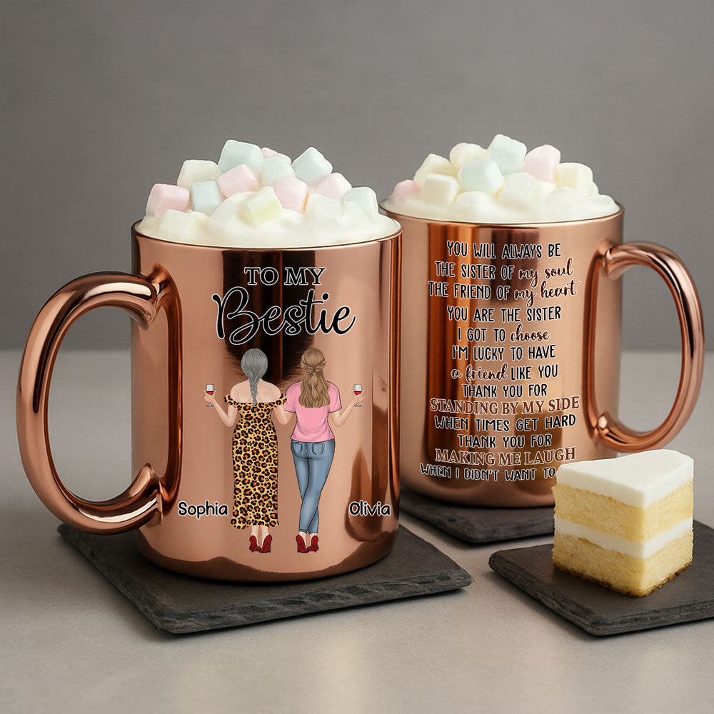 Custom Best Friend, Christmas & Birthday Friendship Keepsake Gift • Soul Sister - Personalized Metallic Mug