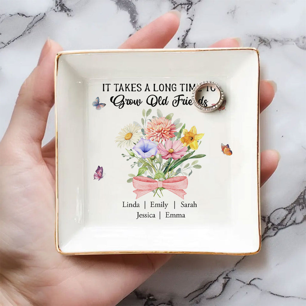 Custom Bestie Trinket Dish, Birthday Christmas Gift For Best Friend • My Best Friend Forever - Personalized Jewelry Dish