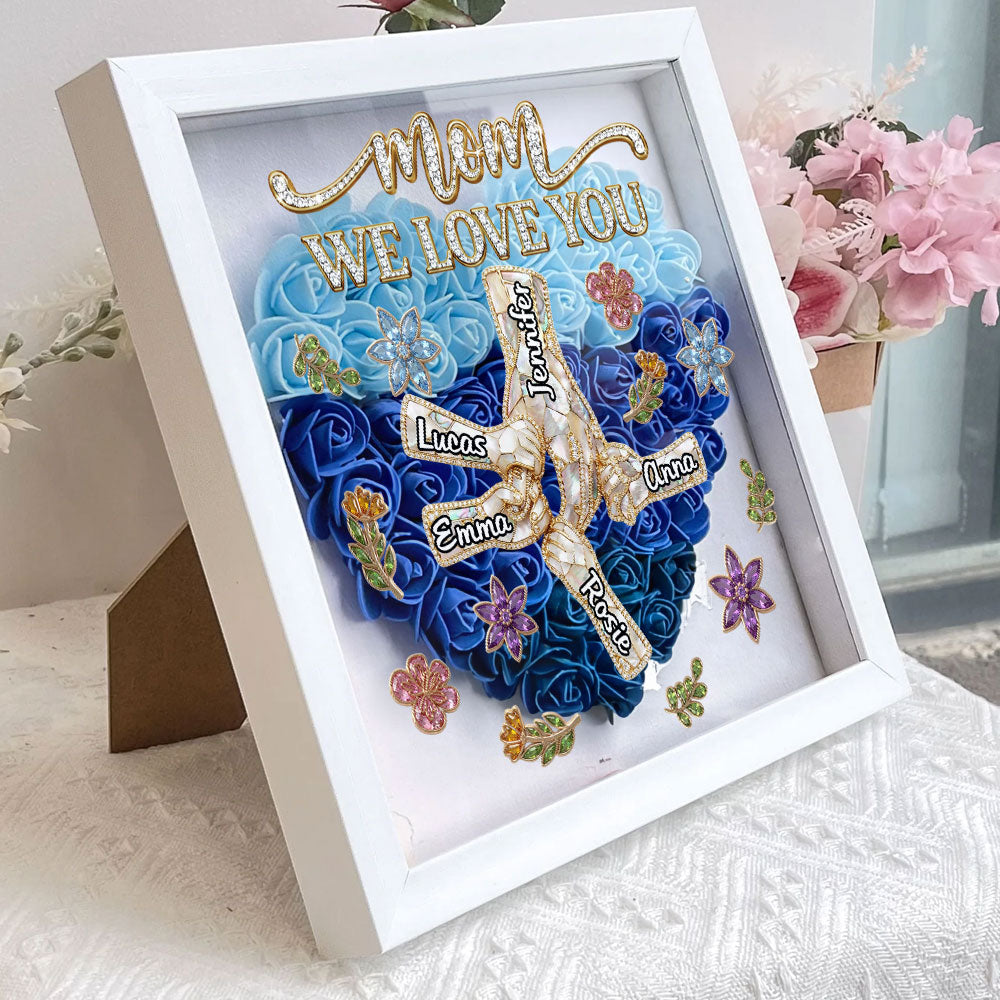 Love You Mom - Personalized Flower Shadow Box
