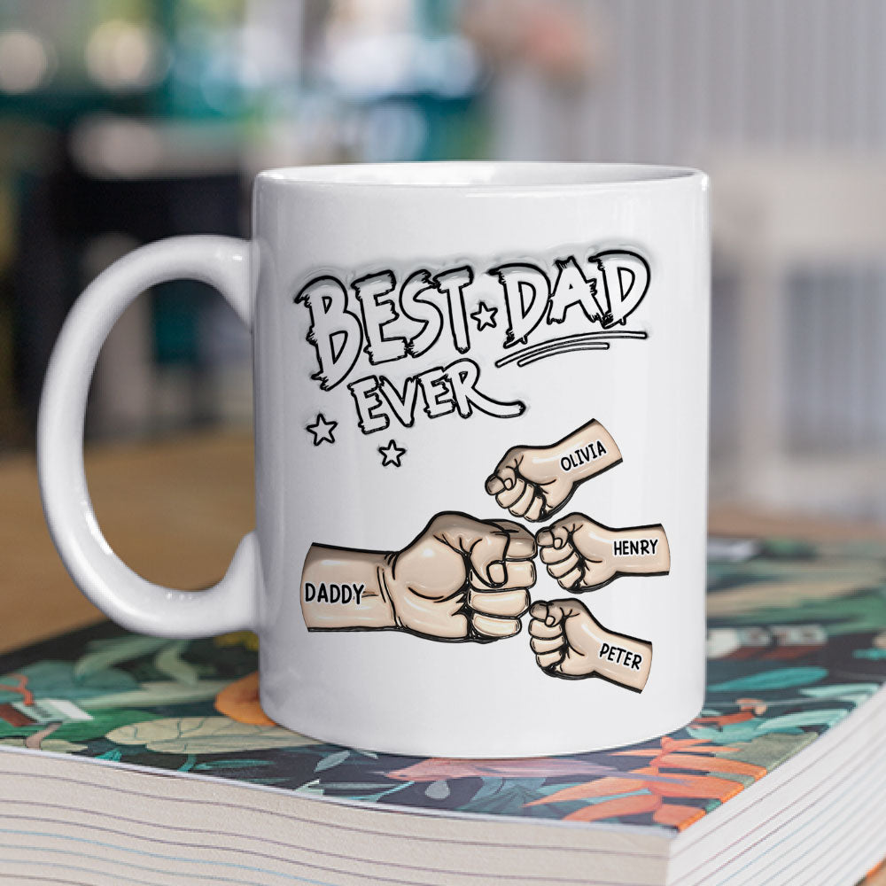 Custom Father's Day, Special Gift for Dad & Grandpa • Best Dad - Personalized 3D Inflated Effect Mug