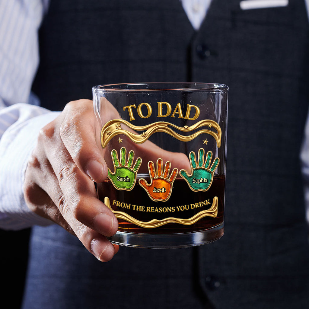 Custom Father's Day Birthday Gifts for Husband • To Papa Whiskey - Personalized Whiskey Glass