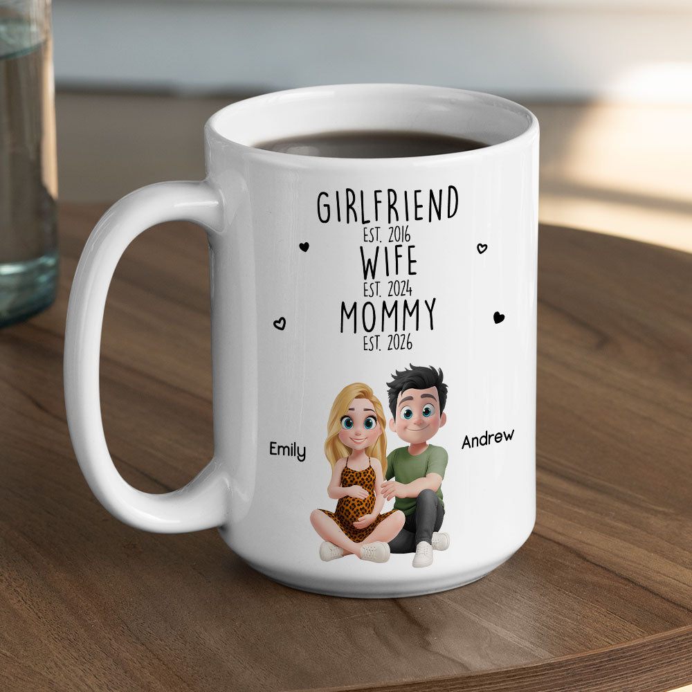 Custom First Mother's Day, Christmas Gift for New Mom • Girlfriend Wife Mommy - Personalized Coffee Mug