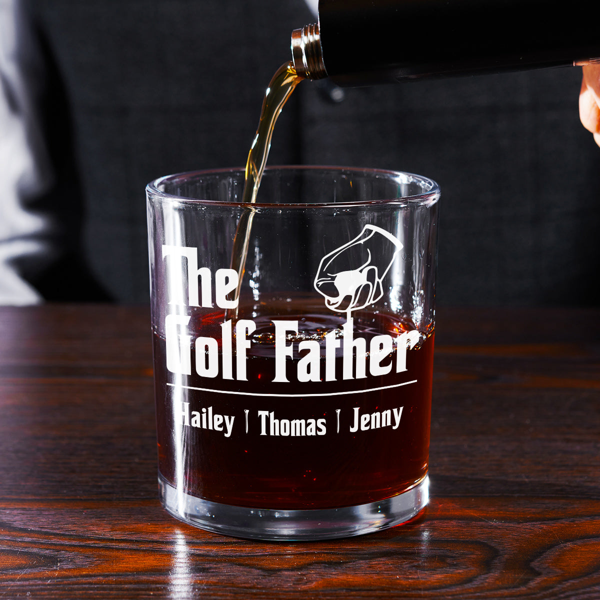 Custom Father's Day Birthday Gifts for Dad • Golf Father - Personalized Whiskey Glass