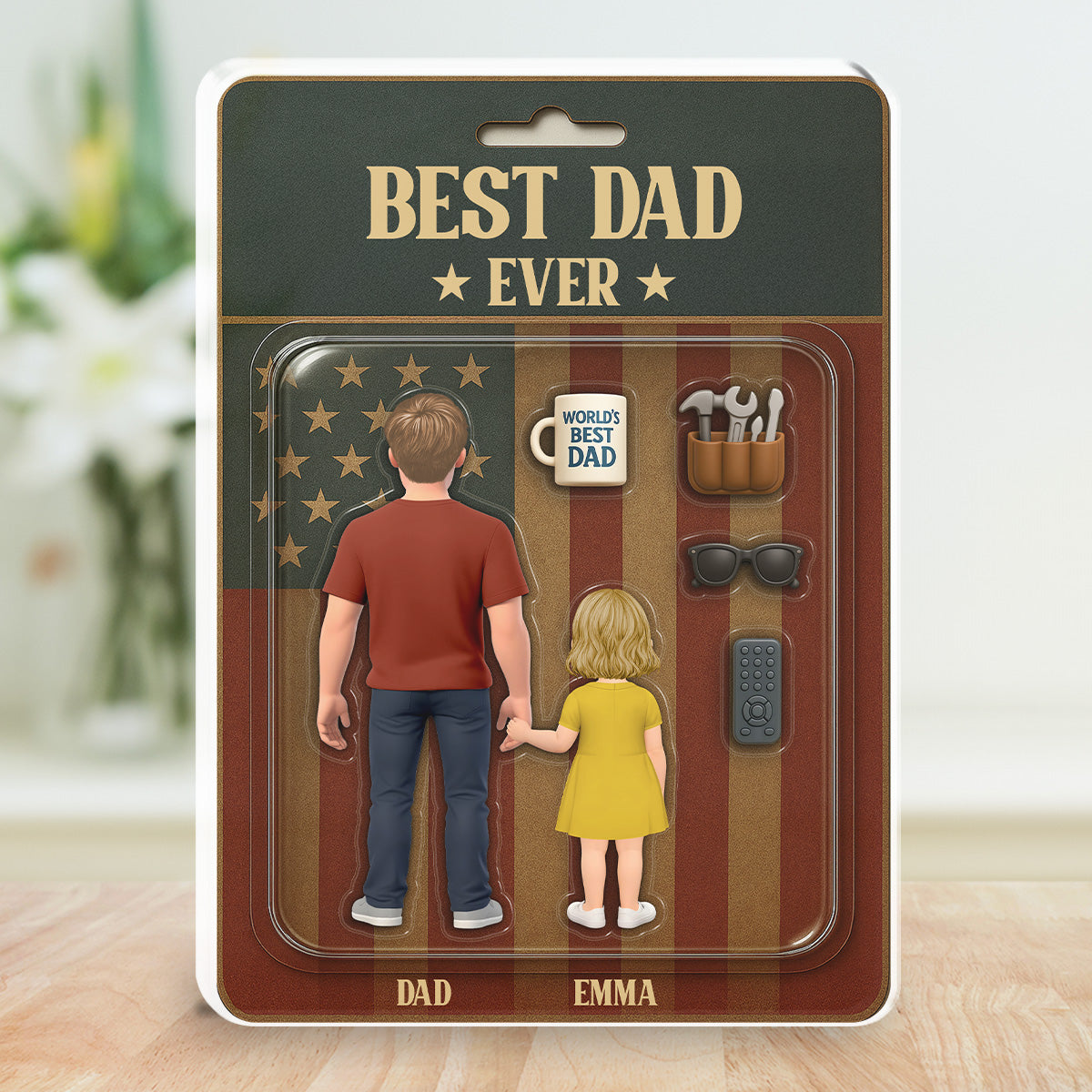 Custom Father's Day Decor, Gift for Dad & Grandpa • Best Dad Ever - Personalized Acrylic Plaque