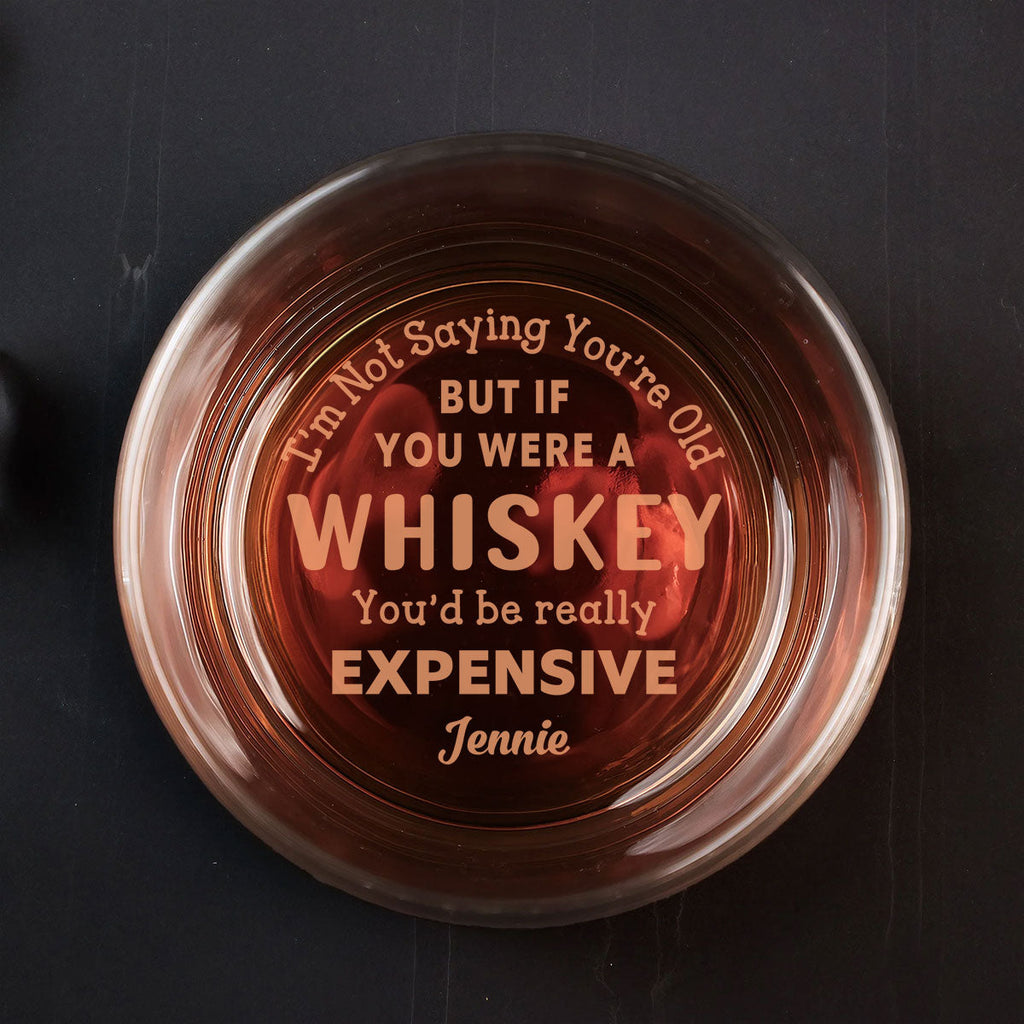 Custom Christmas Anniversary Birthday Drinkware Gifts for Couple • Expensive whiskey - Personalized Engraved Whiskey Glass