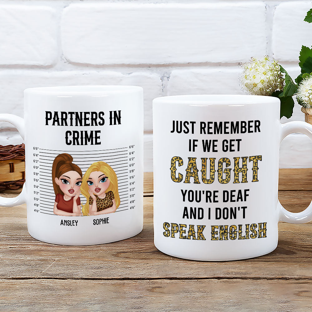 Custom Best Friend, Christmas & Birthday Friendship Keepsake Gift • Partner In Crime Humor - Personalized Coffee Mug