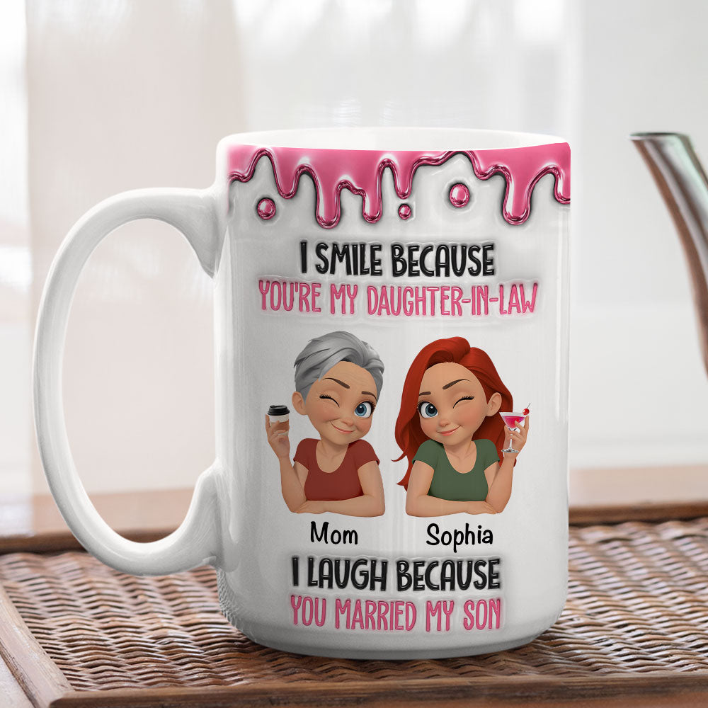 Custom Mother's Day Gift for Daughter • Officially Part Of Us - Personalized 3D Inflated Effect Mug
